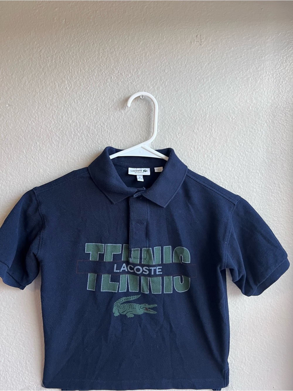 Lacoste Navy Kids 'TENNIS' Graphic Polo
